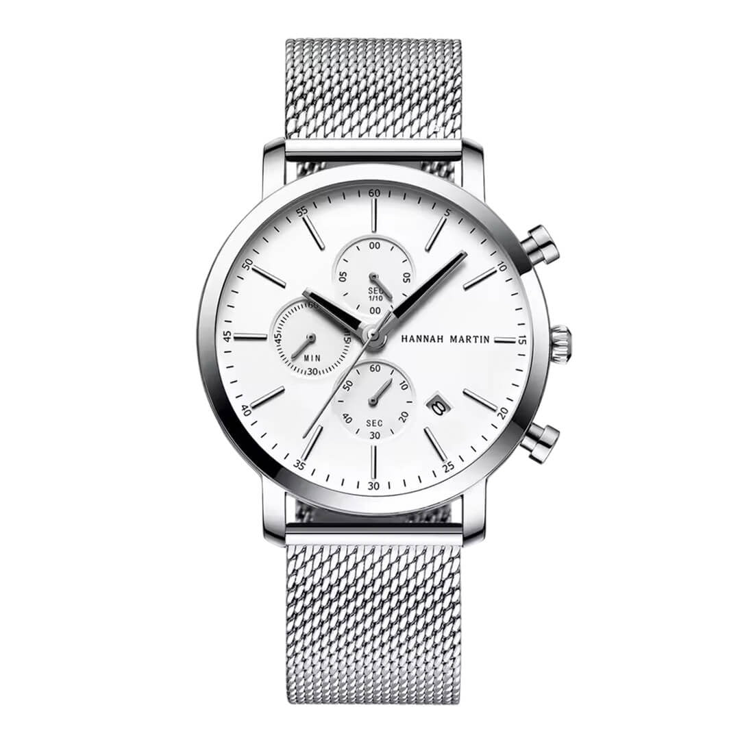 RELOJ ORIGINAL HANNAH MARTIN - CASUAL Y ELEGANTE - PLATEADO | HAN - 102