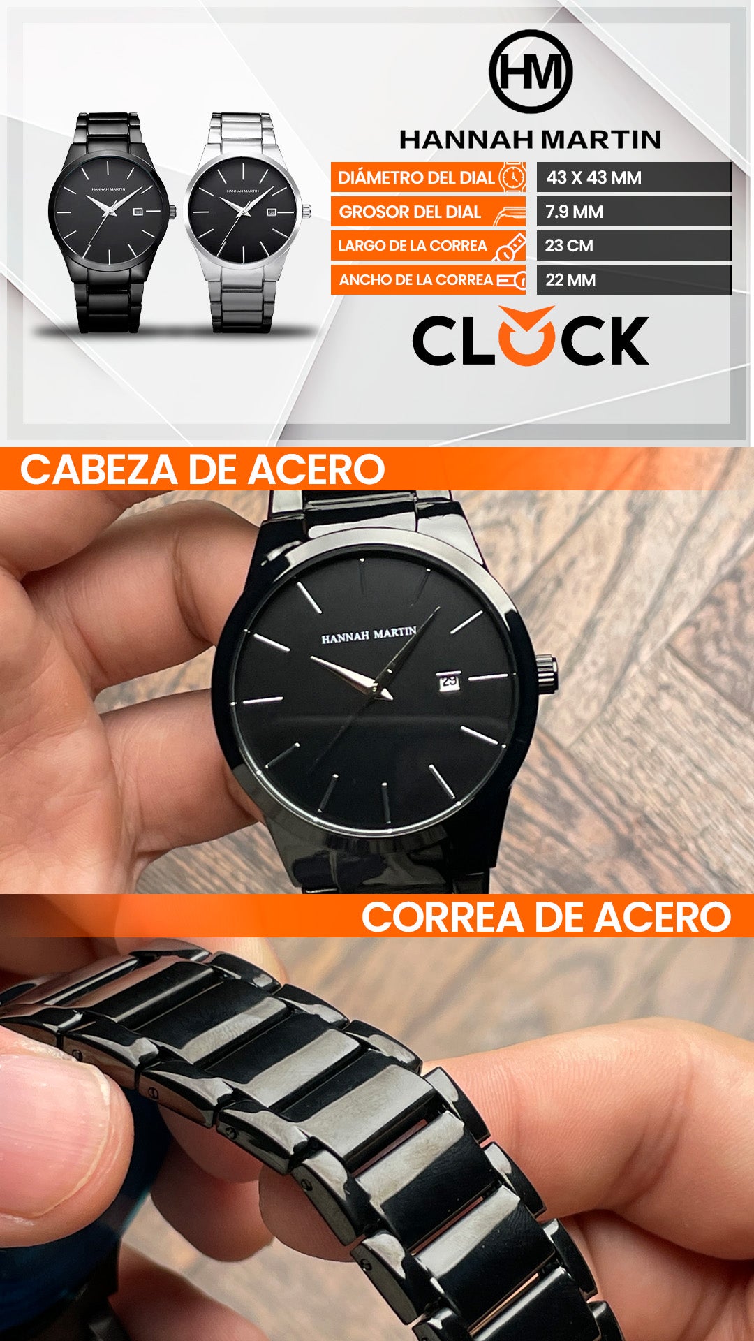 RELOJ HANNAH MARTIN ORIGINAL ELEGANTE | HAN-103, HAN-104