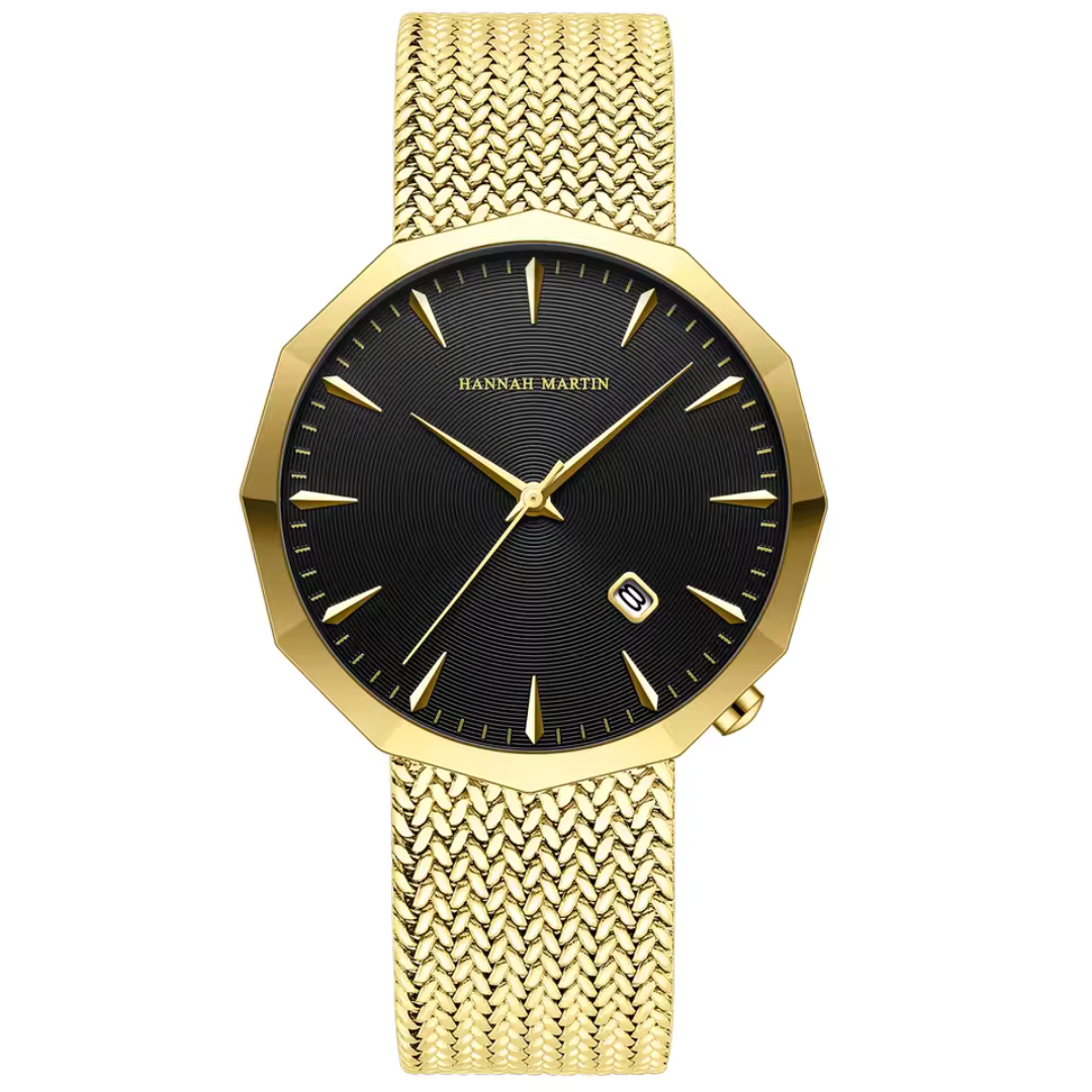 RELOJ HANNAH MARTIN ORIGINAL ELEGANTE NEGRO, PLATEADO Y DORADO HM-1541 | HAN-110, HAN-111, HAN-112, HAN-113