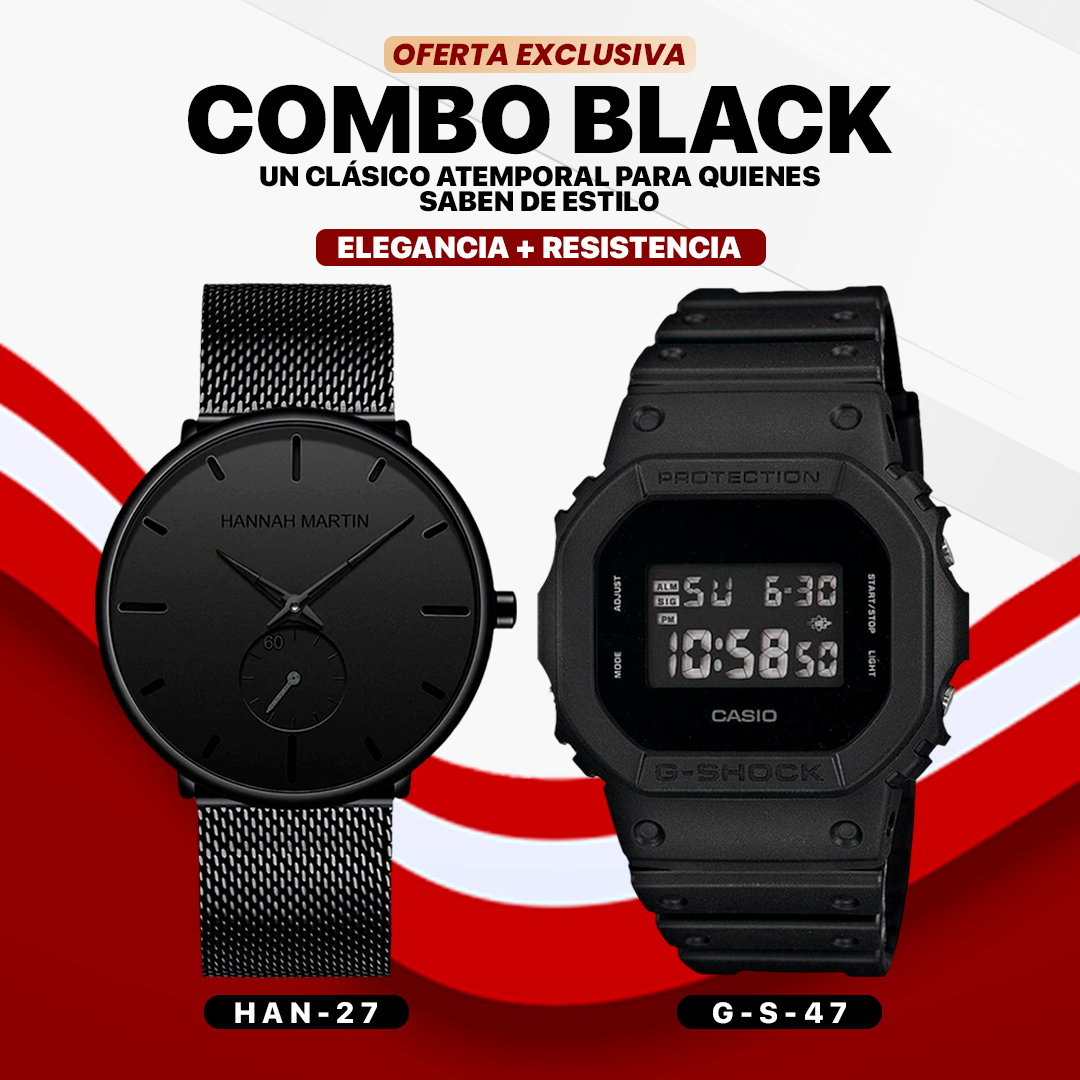 Combo Exclusivo #1: HANNAH MARTIN + G-SHOCK BLACK