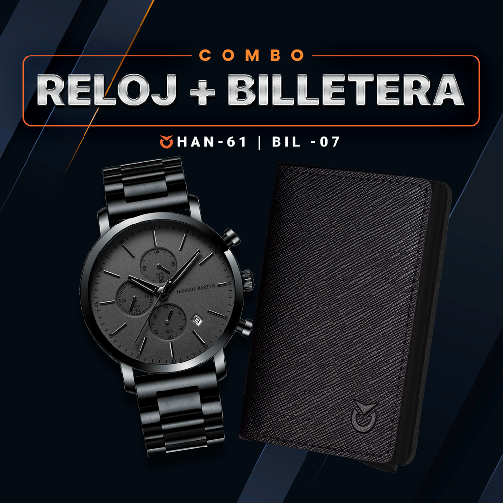 COMBO RELOJ HANNAH MARTIN + BILLETERA | HAN-61 - BIL-07