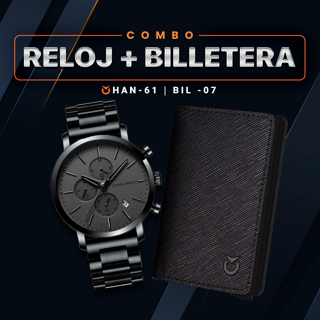 COMBO RELOJ HANNAH MARTIN + BILLETERA | HAN-61 - BIL-07