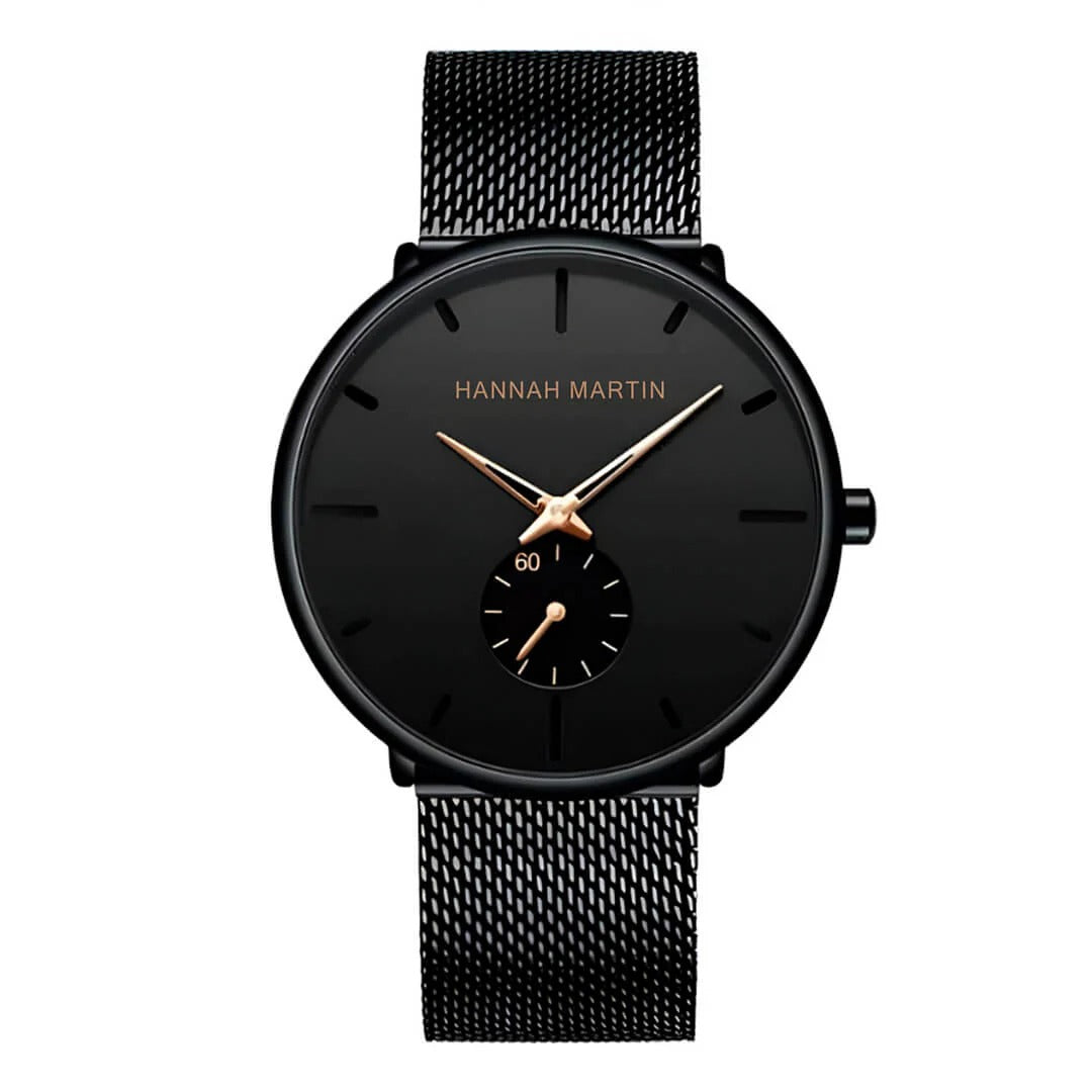 RELOJ ORIGINAL HANNAH MARTIN HM-100G - ELEGANTE  Y CASUAL - NEGRO | HAN-27 | HAN-28 | HAN-65