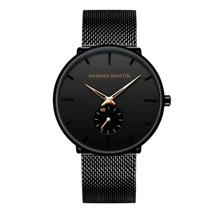 RELOJ ORIGINAL HANNAH MARTIN HM-100G - ELEGANTE  Y CASUAL - NEGRO | HAN-27 | HAN-28 | HAN-65