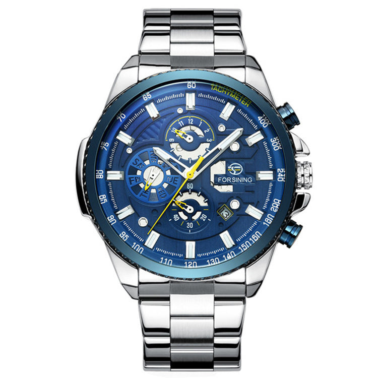 TM428 | RELOJ SKELETON FORSINING  ORIGINAL NEGRO/PLATEADO ACERO | FOR-16, FOR-17, FOR-18