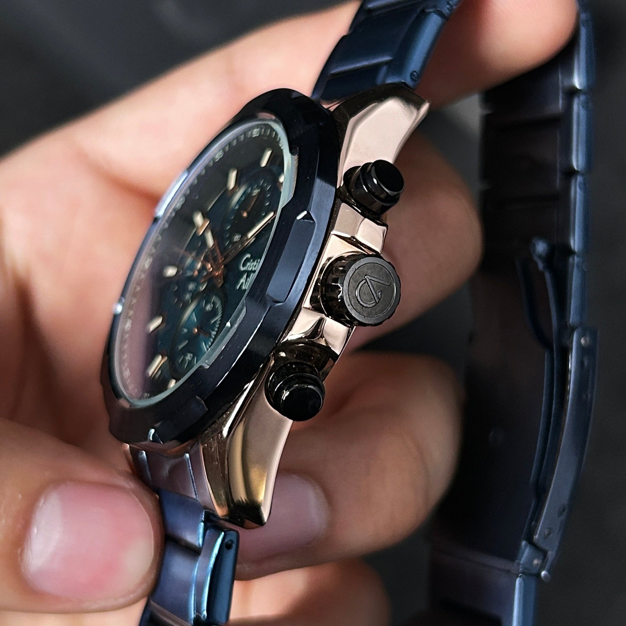 RELOJ CRISTIANO AILLEN ORIGINAL - NEGRO AZUL PLATEADO | CRI-8, CRI-9, CRI-10