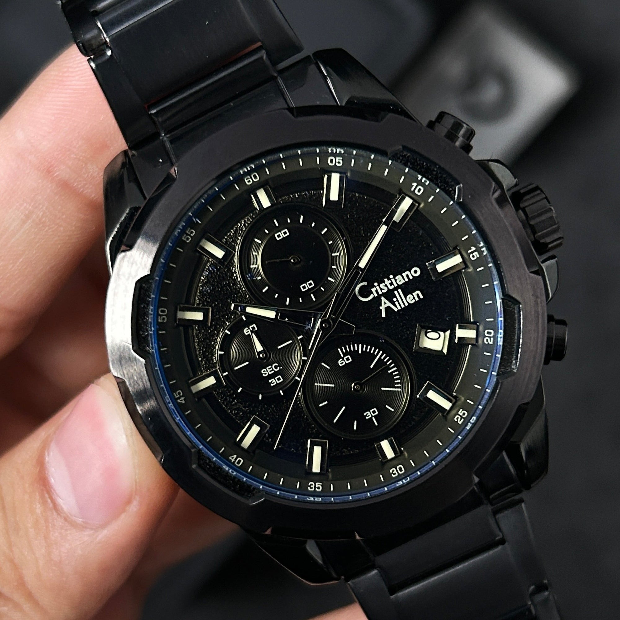 RELOJ CRISTIANO AILLEN ORIGINAL - NEGRO AZUL PLATEADO | CRI-8, CRI-9, CRI-10