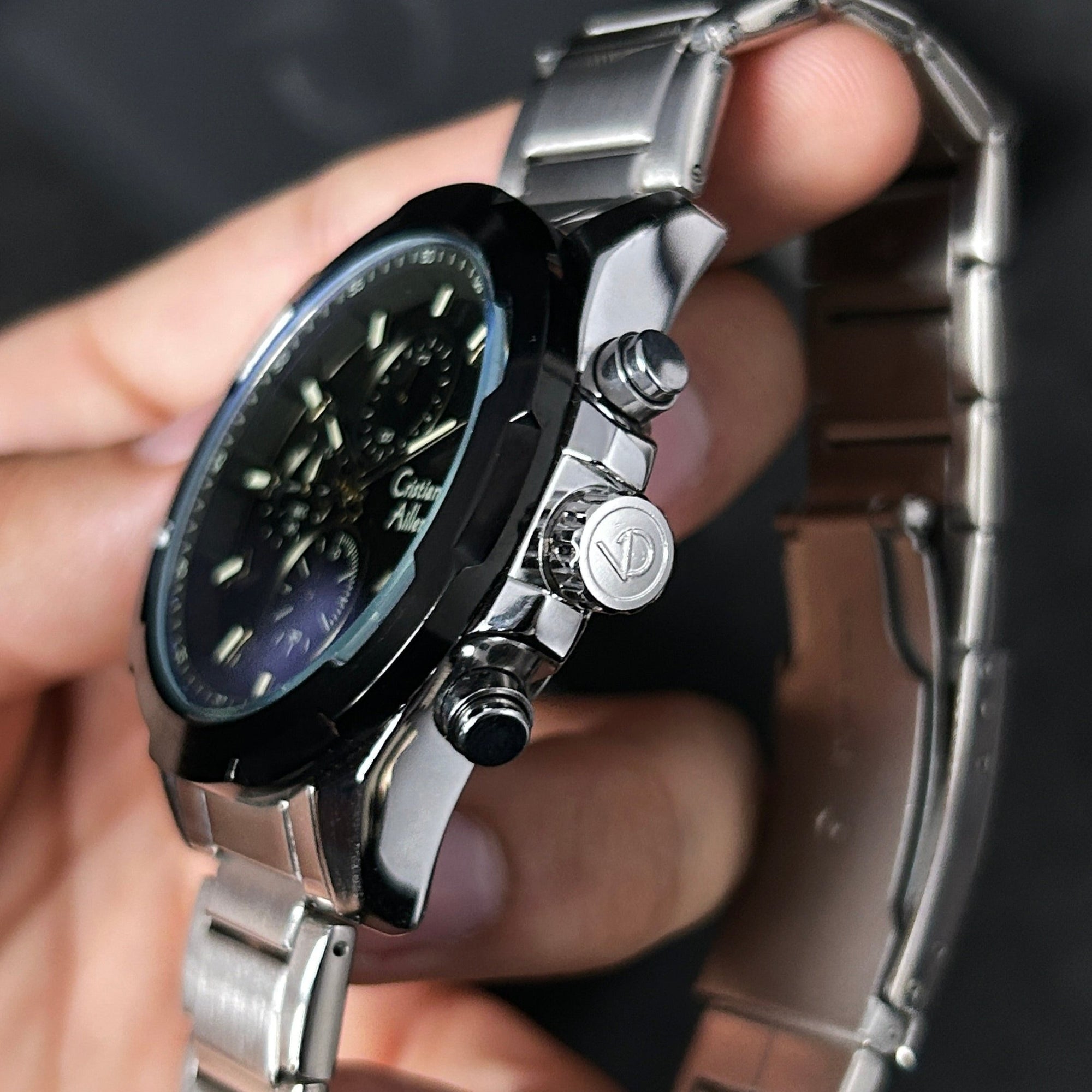 RELOJ CRISTIANO AILLEN ORIGINAL - NEGRO AZUL PLATEADO | CRI-8, CRI-9, CRI-10