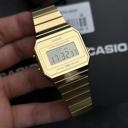 A700W | RELOJ CASIO ORIGINAL DE ACERO DORADO/PLATEADO | CAS-151, CAS-152