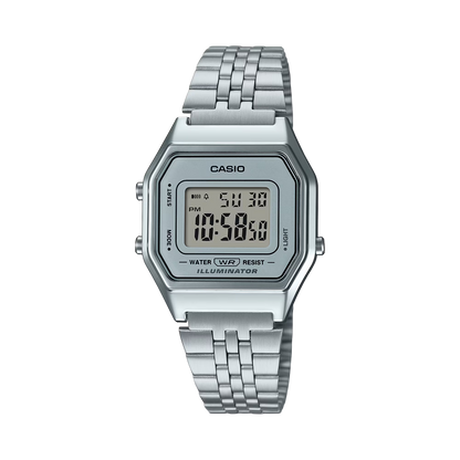 RELOJ CASIO ORIGINAL VINTAGE LA680WA-7DF PLATEADO | CAS-154