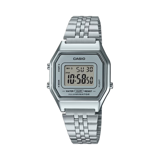 RELOJ CASIO ORIGINAL VINTAGE LA680WA-7DF PLATEADO | CAS-154
