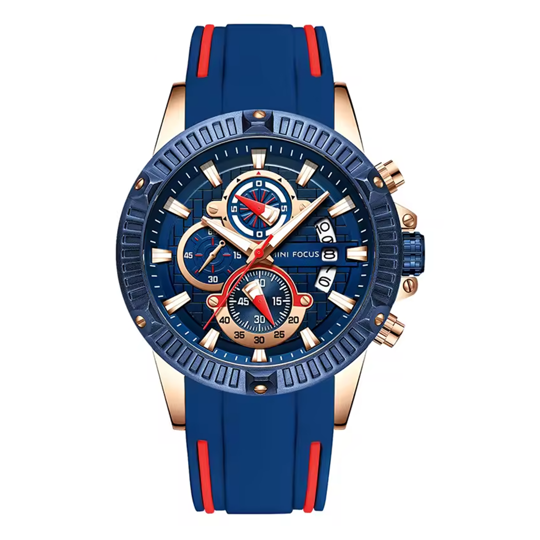 RELOJ MINIFOCUS - DEPORTIVO/CASUAL - AZUL Y ROJO | MIN-5