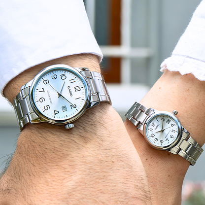 MTP-V0012D / LTP-V002 | RELOJ CASIO DE ACERO PARA PAREJA | SKU: CAS-137 / CAS-208