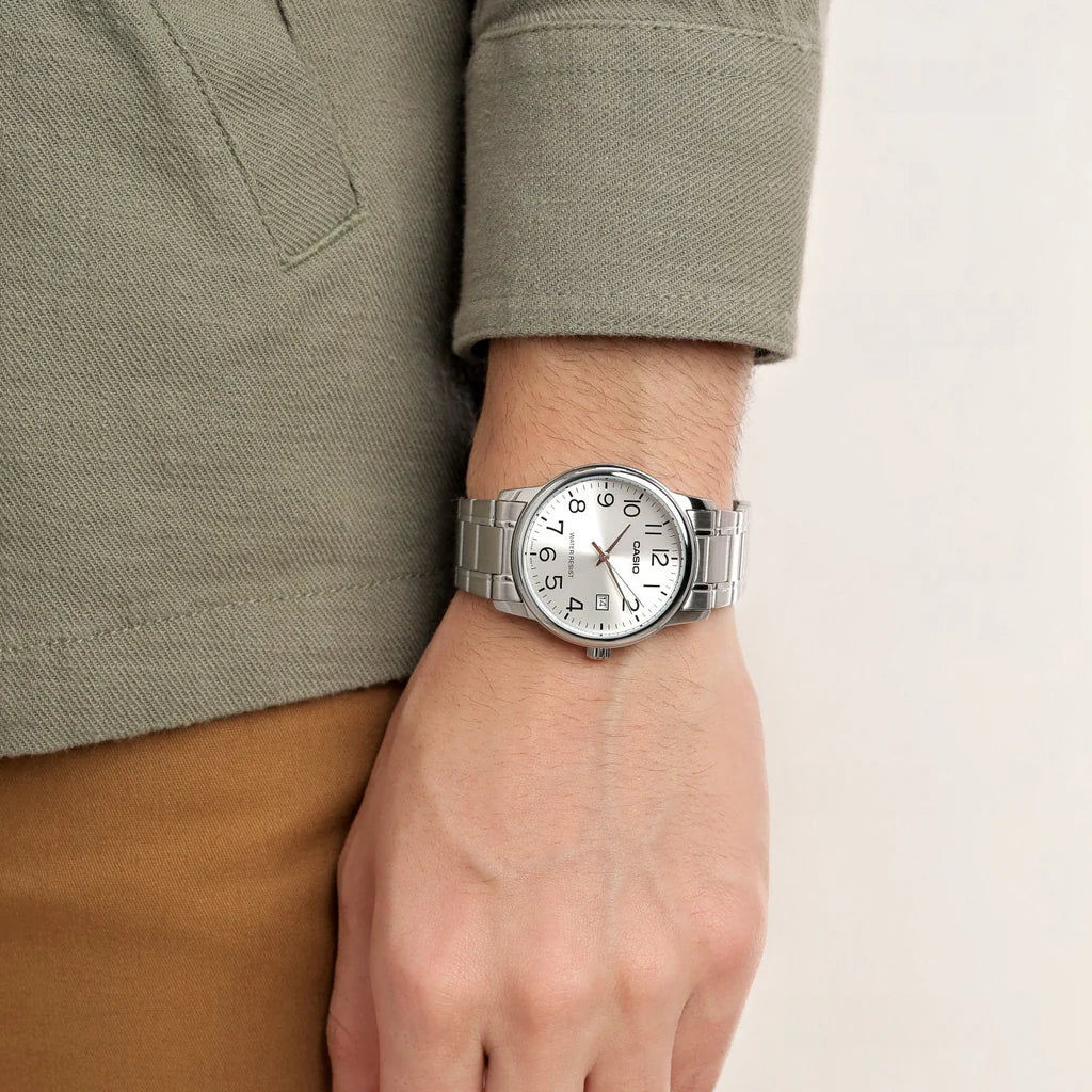 MTP-V002 | RELOJ CASIO ORIGINAL DE ACERO PLATEADO | CAS-137