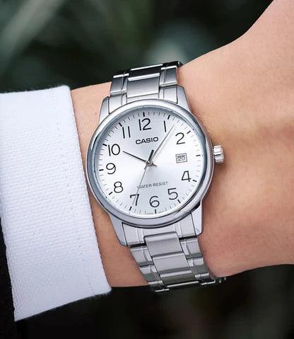 MTP-V002 | RELOJ CASIO ORIGINAL DE ACERO PLATEADO | CAS-137