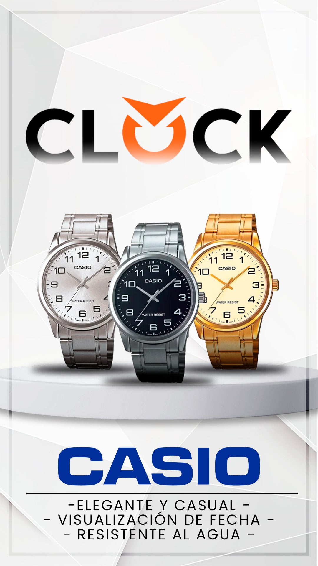 MTP-V001 | RELOJ CASIO ORIGINAL DE ACERO PLATEADO | CAS-2, CAS-21, CAS-85