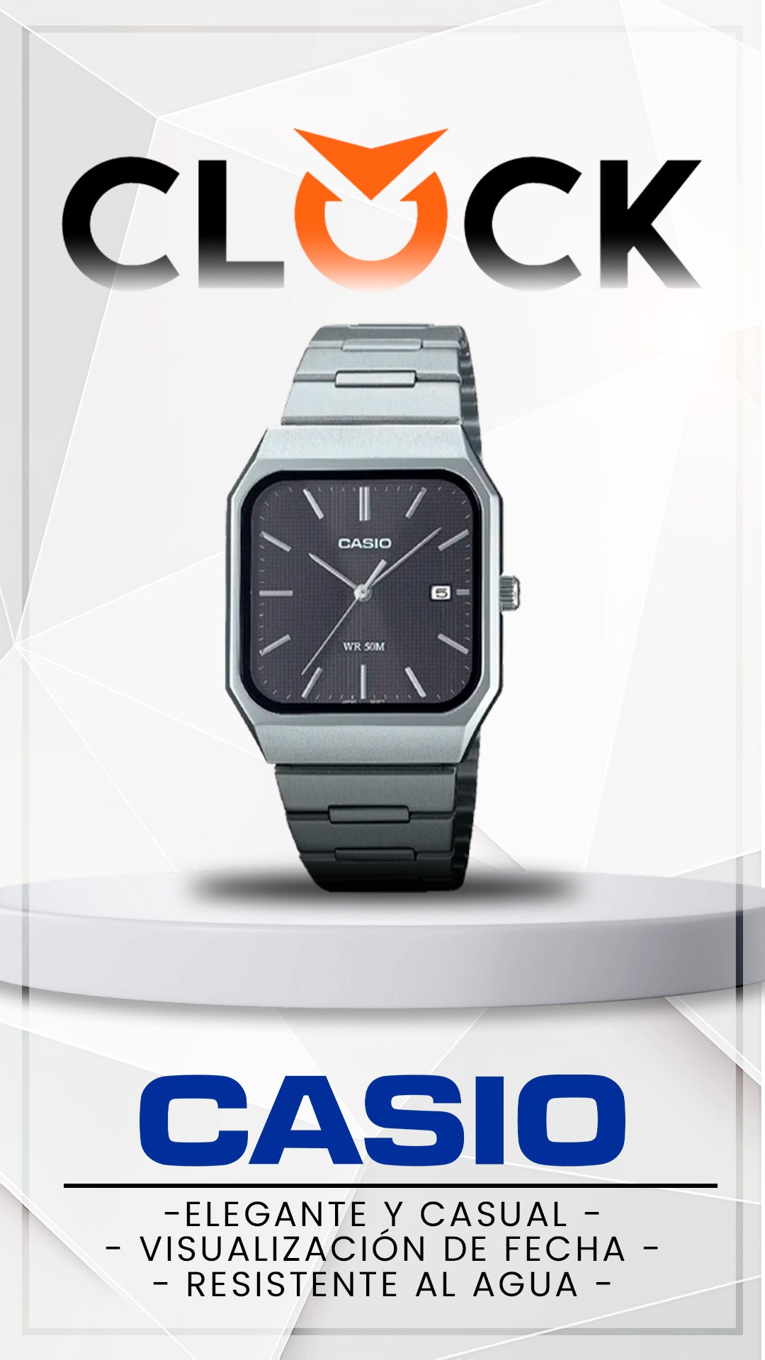 MTP-B185D | RELOJ CASIO ORIGINAL DE ACERO PLATEADO | CAS-88