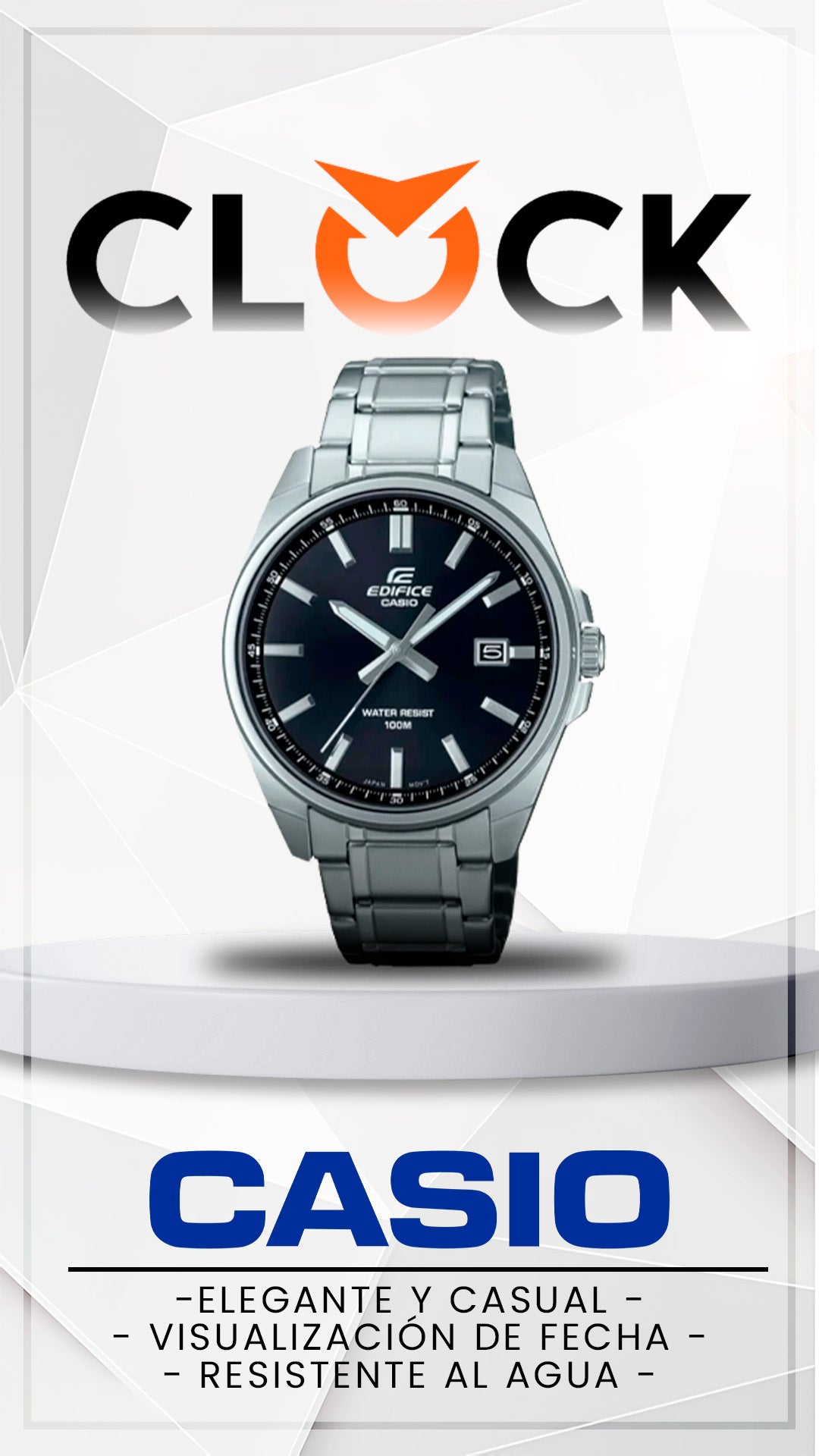 EFV-150D-1AVUDF | RELOJ EDIFICE ORIGINAL PLATEADO NEGRO | SKU: EDI-OG-11