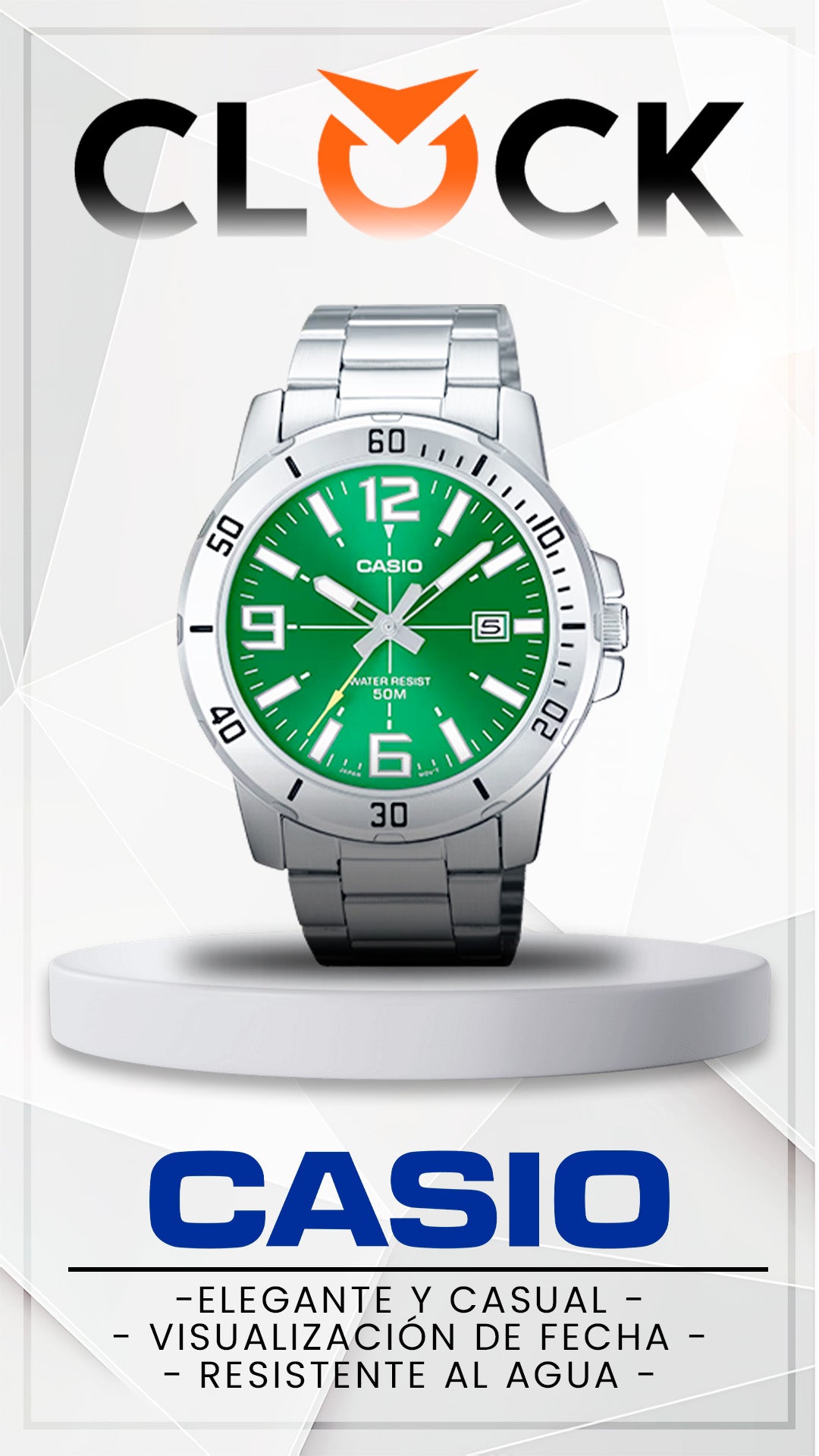 MTP-VD01 | RELOJ CASIO ORIGINAL DE ACERO PLATEADO | CAS-71