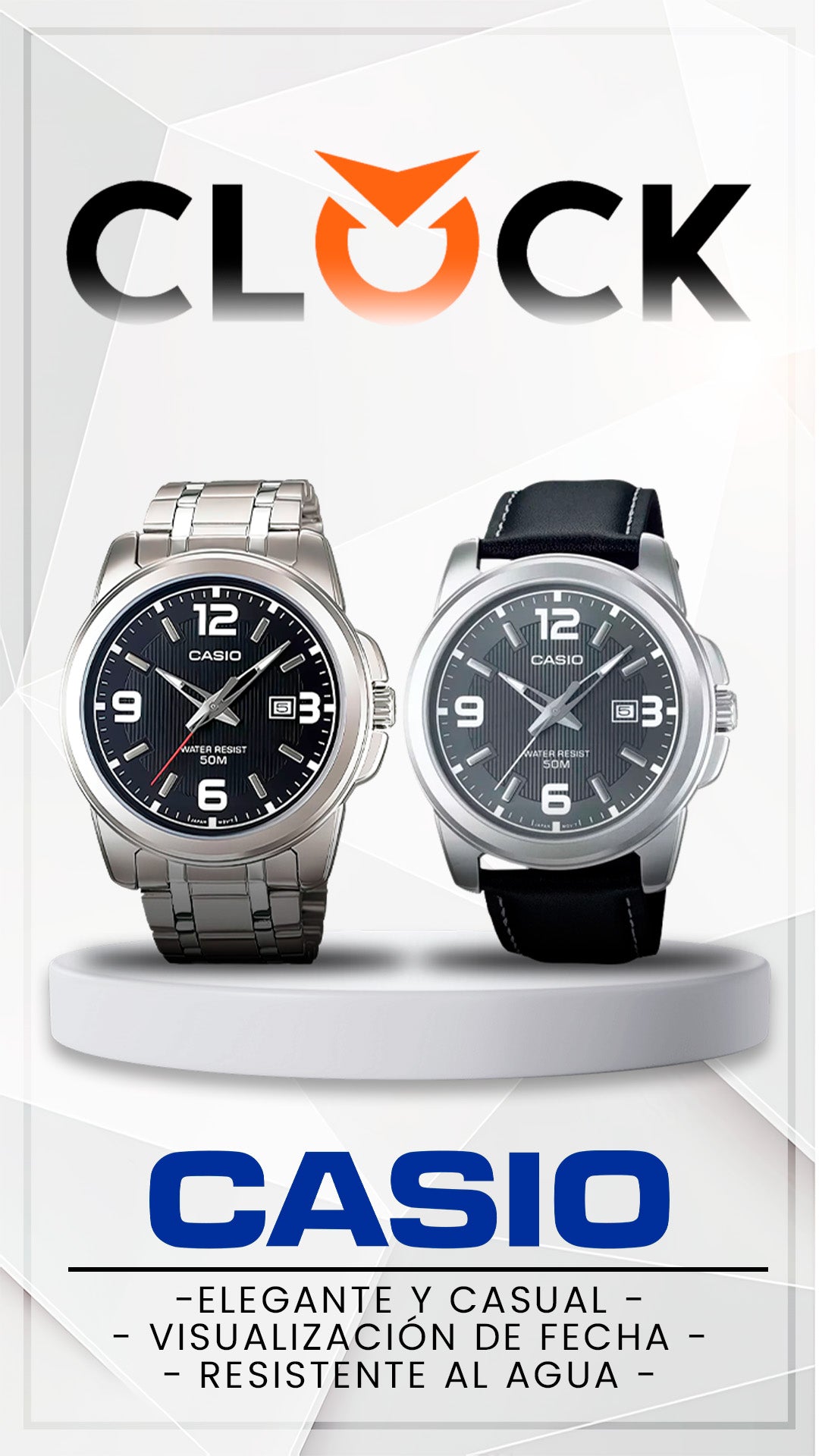 MTP-1314 | RELOJ CASIO ORIGINAL DE ACERO / CUERO NEGRO | CAS-253 , CAS-254