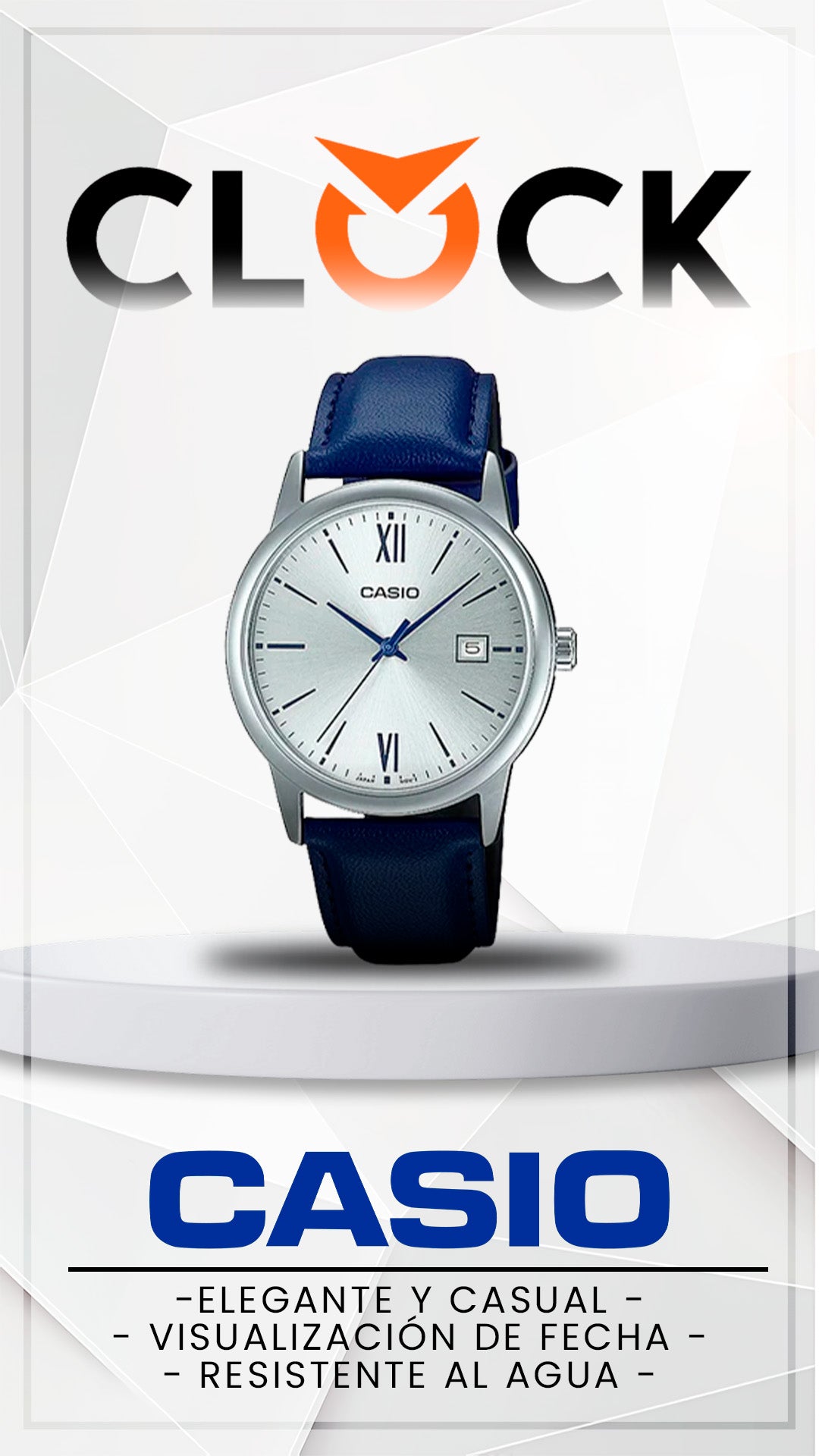 MTP-V002 | RELOJ CASIO ORIGINAL DE CUERO AZUL | CAS-238