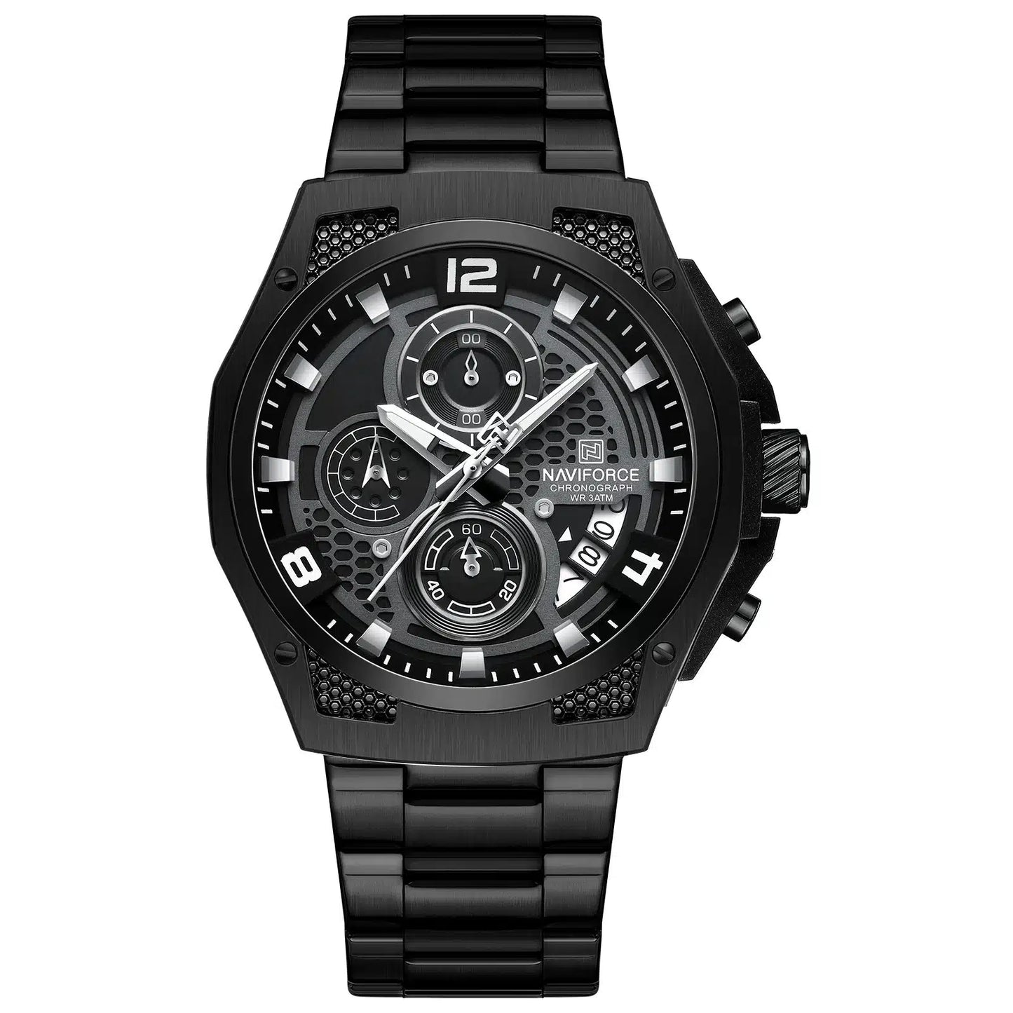 RELOJ NAVIFORCE NF 8051 ORIGINAL ELEGANTEN NEGRO PLATEADO Y VERDE 8051  | NAV-105, NAV-106, NAV-107