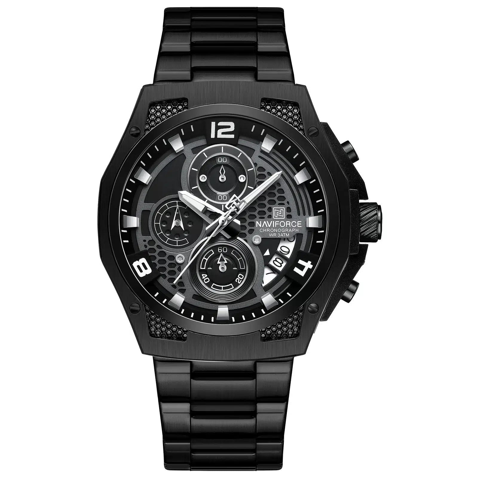 RELOJ NAVIFORCE NF 8051 ORIGINAL ELEGANTEN NEGRO PLATEADO Y VERDE 8051  | NAV-105, NAV-106, NAV-107