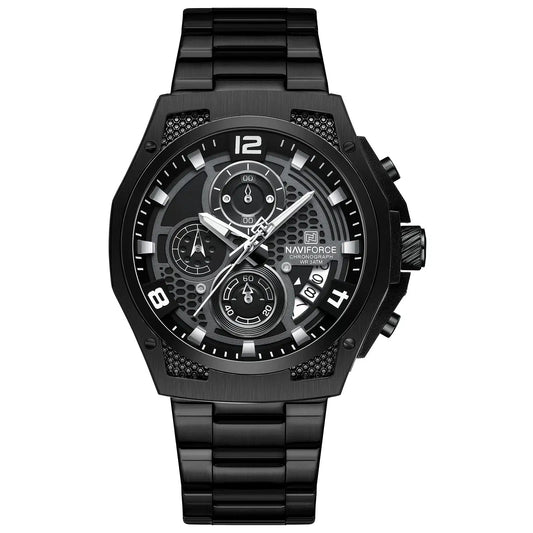 RELOJ NAVIFORCE NF 8051 ORIGINAL ELEGANTEN NEGRO PLATEADO Y VERDE 8051  | NAV-105, NAV-106, NAV-107