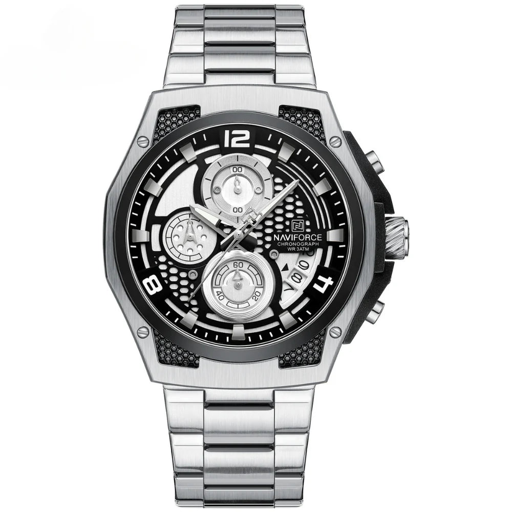 RELOJ NAVIFORCE NF 8051 ORIGINAL ELEGANTEN NEGRO PLATEADO Y VERDE 8051  | NAV-105, NAV-106, NAV-107