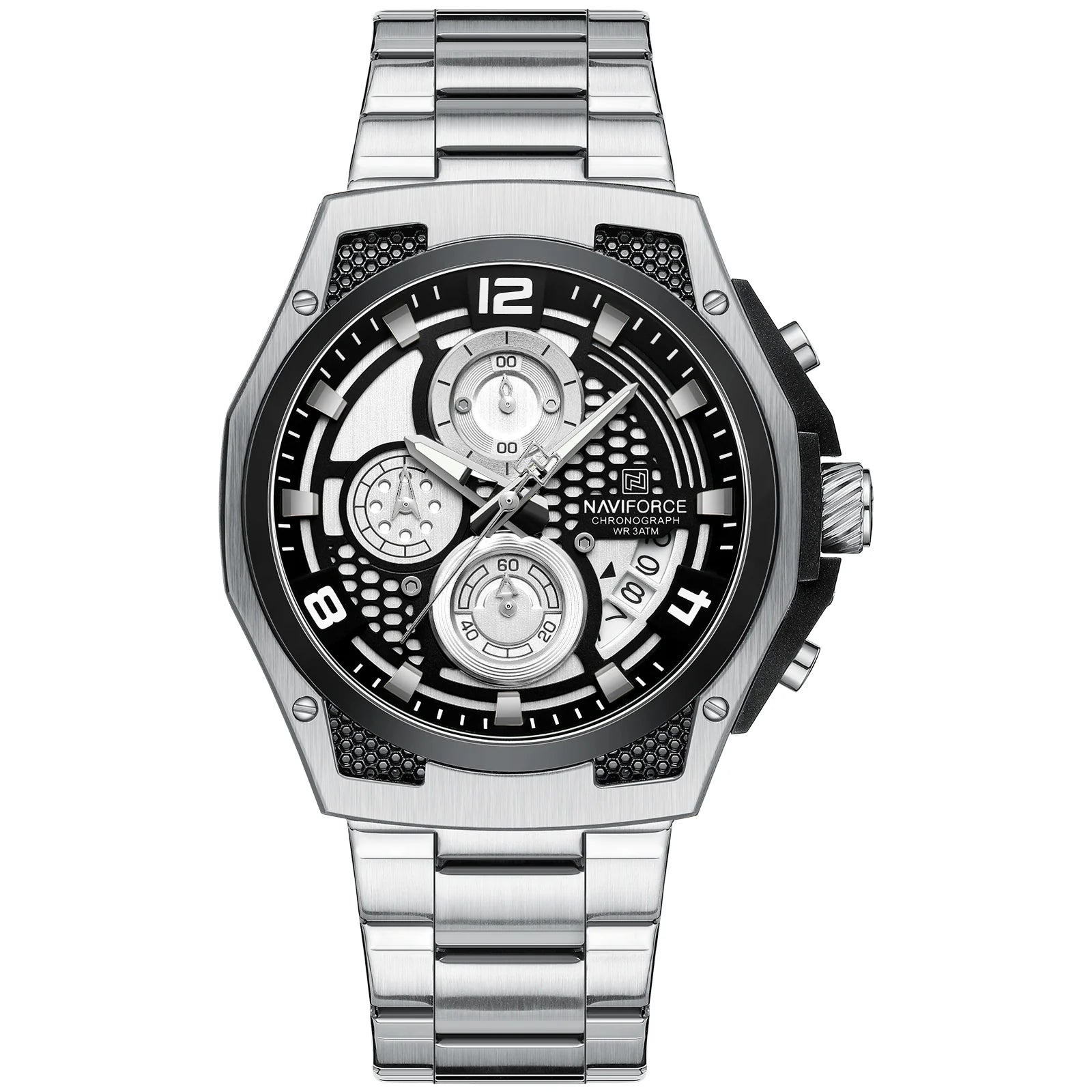 RELOJ NAVIFORCE NF 8051 ORIGINAL ELEGANTEN NEGRO PLATEADO Y VERDE 8051  | NAV-105, NAV-106, NAV-107