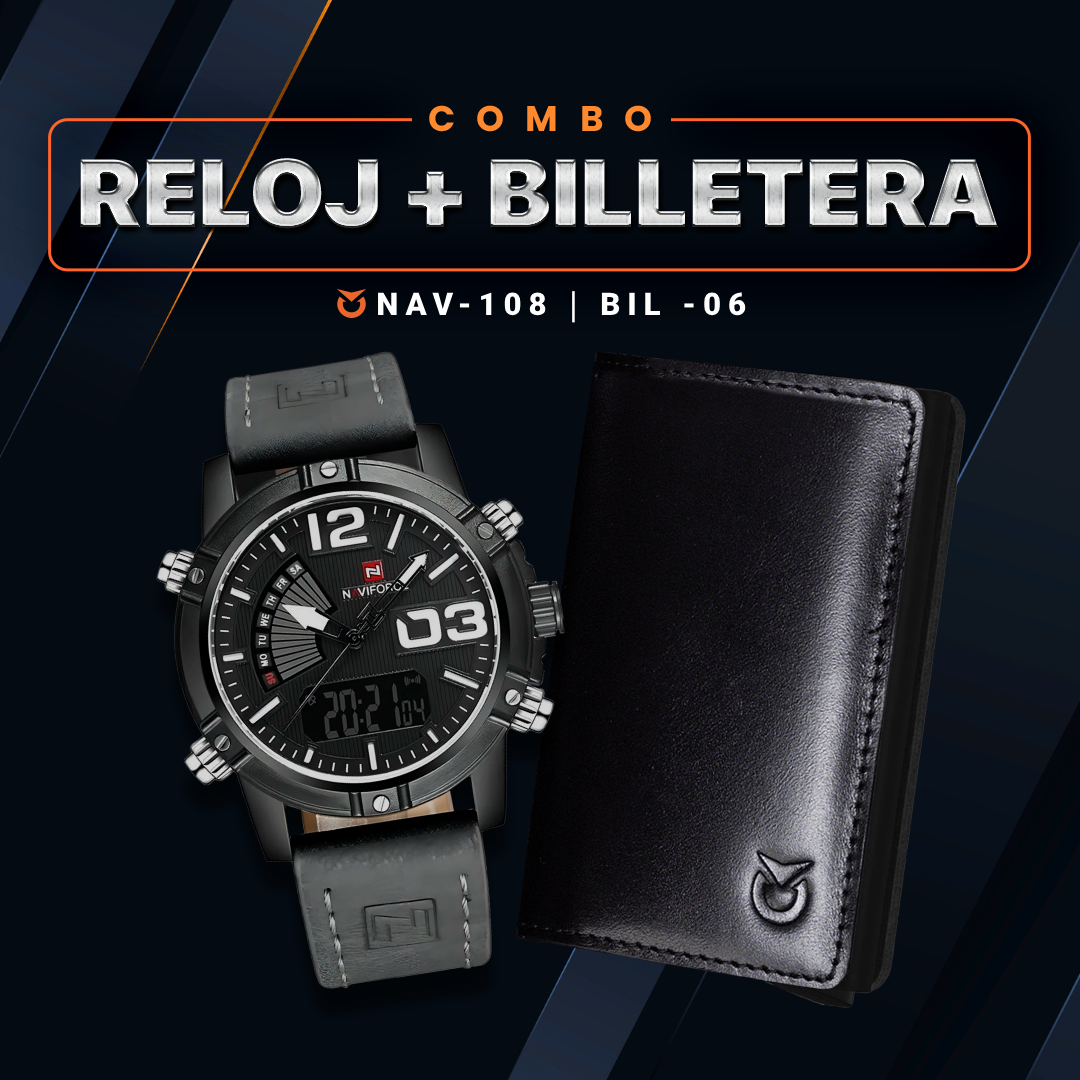COMBO RELOJ NAVIFORCE + BILLETERA | NAV-108 - BIL-06
