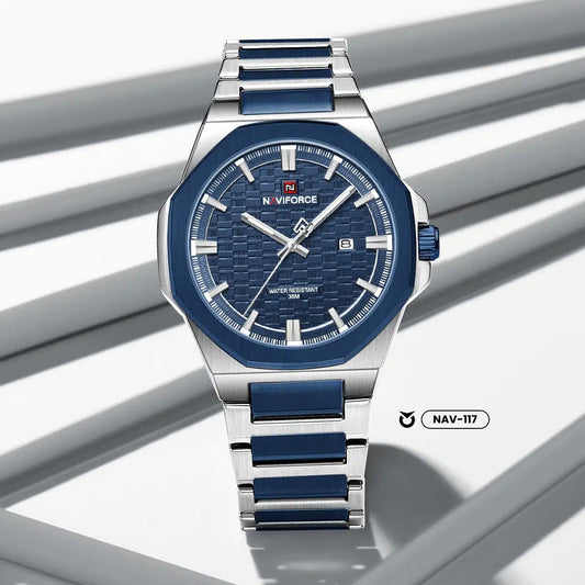 RELOJ ORIGINAL NAVIFORCE - ELEGANTE Y CASUAL - NEGRO, AZUL Y PLATEADO | NAV-116 | NAV-117 | NAV-118 PARA HOMBRE (5)