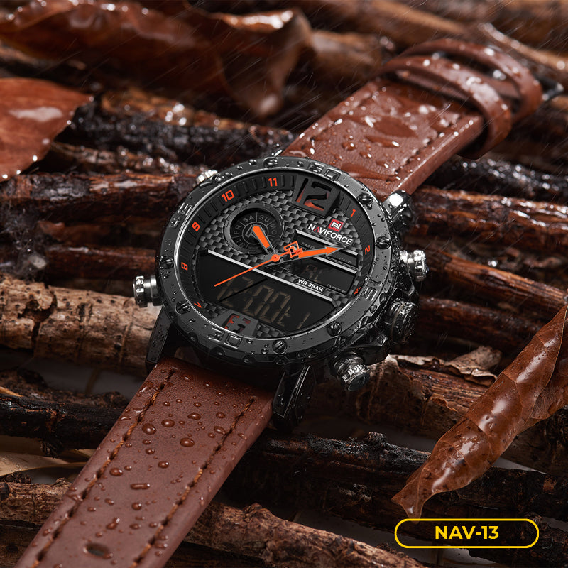 RELOJ NAVIFORCE ORIGINAL - ELEGANTE Y CASUAL - NEGRO Y MARRON | NAV-13 | NAV-104 | NAV-14