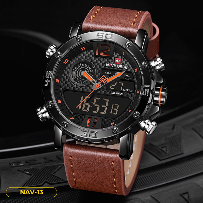 RELOJ NAVIFORCE ORIGINAL - ELEGANTE Y CASUAL - NEGRO Y MARRON | NAV-13 | NAV-104 | NAV-14