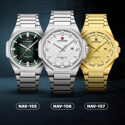 RELOJ ORIGINAL NAVIFORCE - ELEGANTE Y CASUAL - PLATEADO Y DORADO | NAV-155, NAV-156, NAV-157