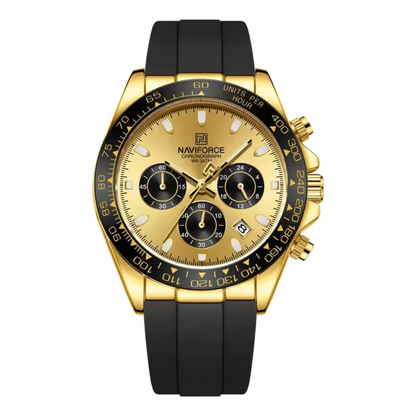 RELOJ NAVIFORCE ORIGINAL CASUAL NEGRO Y DORADO| NAV-159, NAV-160, NAV-161, NAV-162