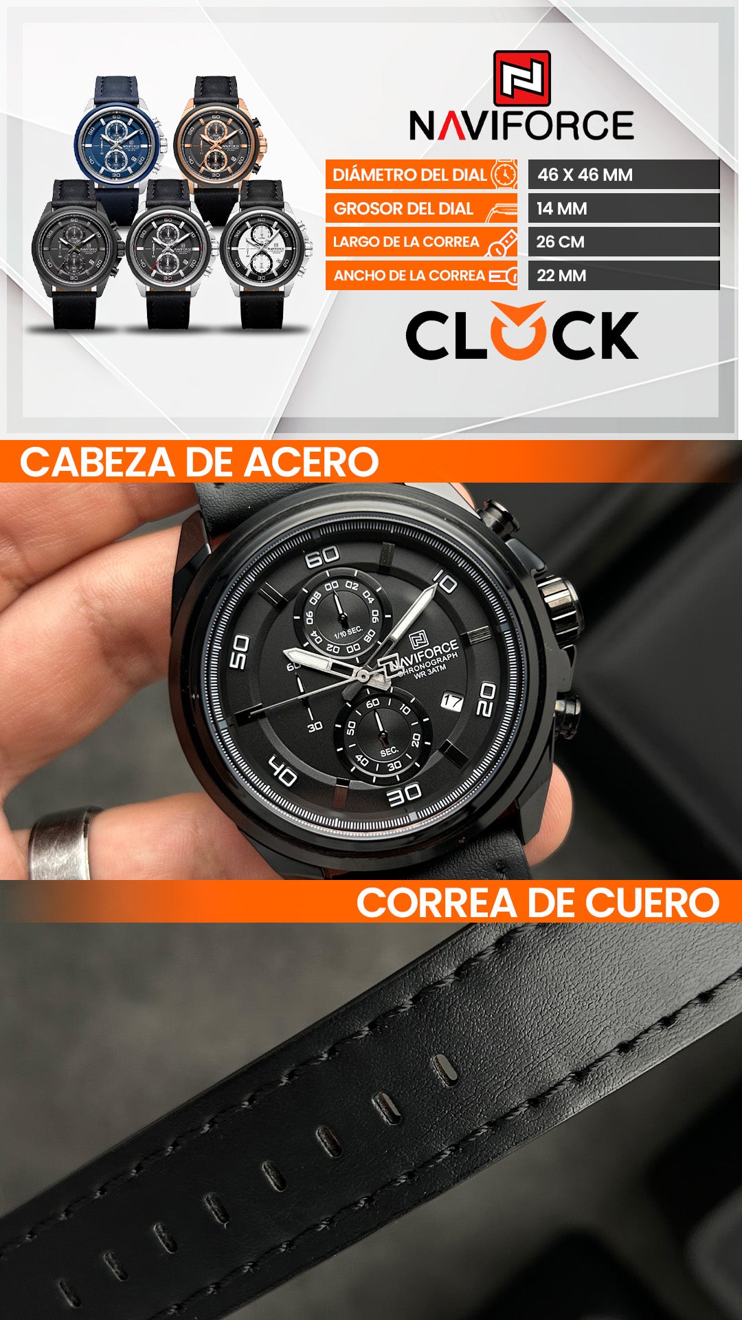 RELOJES CASUAL ELEGANTE NAVIFORCE NF8075 ORIGINALES | NAV-189, NAV-190, NAV-192, NAV-193, NAV-258