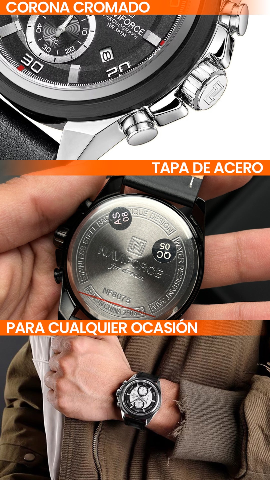 RELOJES CASUAL ELEGANTE NAVIFORCE NF8075 ORIGINALES | NAV-189, NAV-190, NAV-192, NAV-193, NAV-258