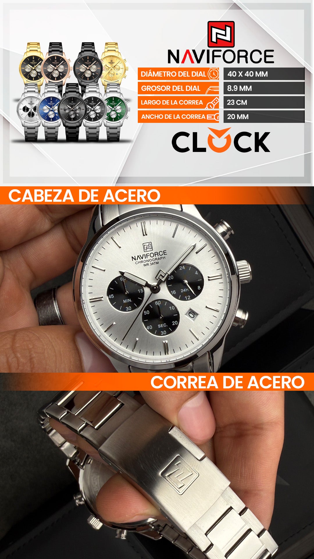 RELOJES NAVIFORCE CASUAL ELEGANTE ORIGINALES | NF8076