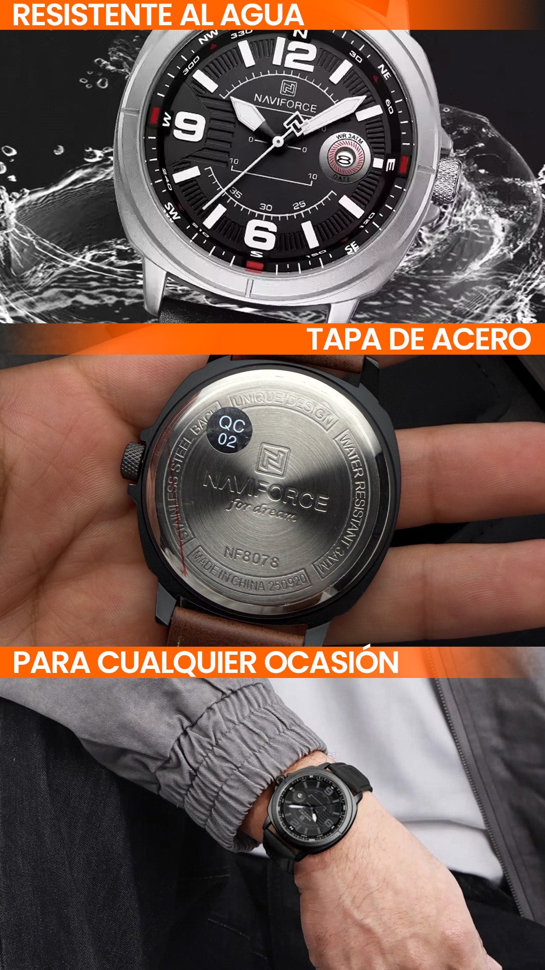RELOJES CASUAL ELEGANTE NAVIFORCE NF8078 ORIGINALES | NAV-200, NAV-201, NAV-202, NAV-203, NAV-257