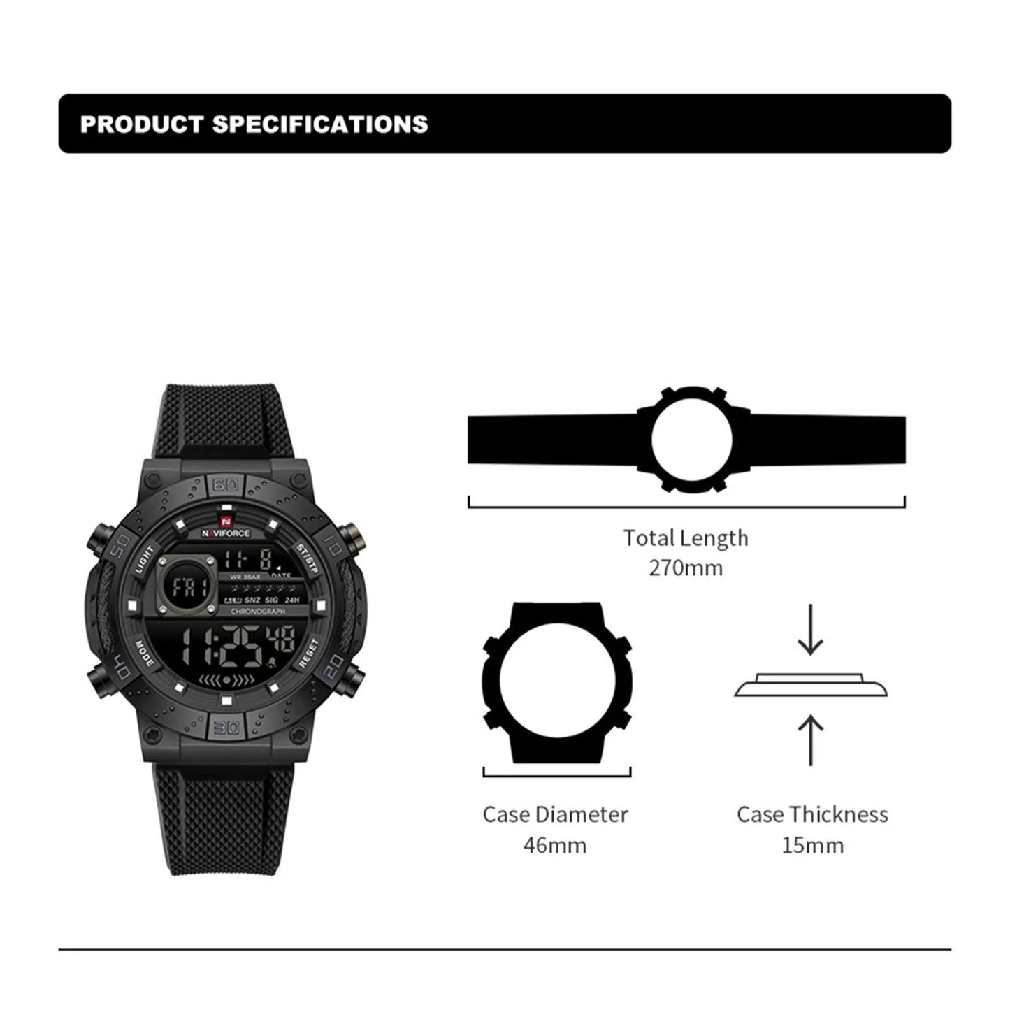 RELOJ NAVIFORCE NF9241T ORIGINAL NEGRO, VERDE PLATA Y VERDE  | NAV-211, NAV-212, NAV-213