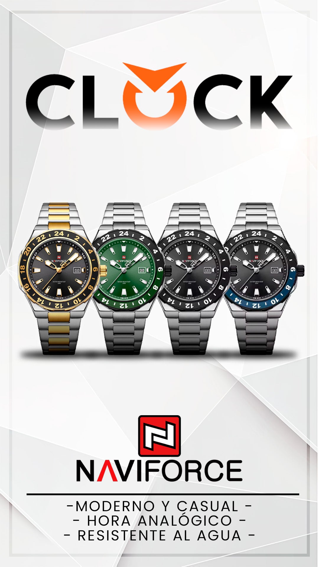 RELOJ NAVIFORCE NF9249 ORIGINAL ELEGANTE DORADO, AZUL Y NEGRO | NAV-218, NAV-219, NAV-220, NAV-255
