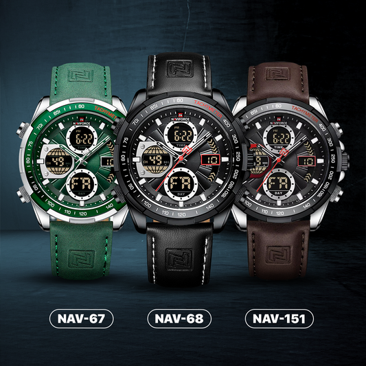 RELOJ NAVIFORCE ORIGINAL - ELEGANTE Y CASUAL - VERDE Y NEGRO  | NAV-67 | NAV-68 | NAV-151