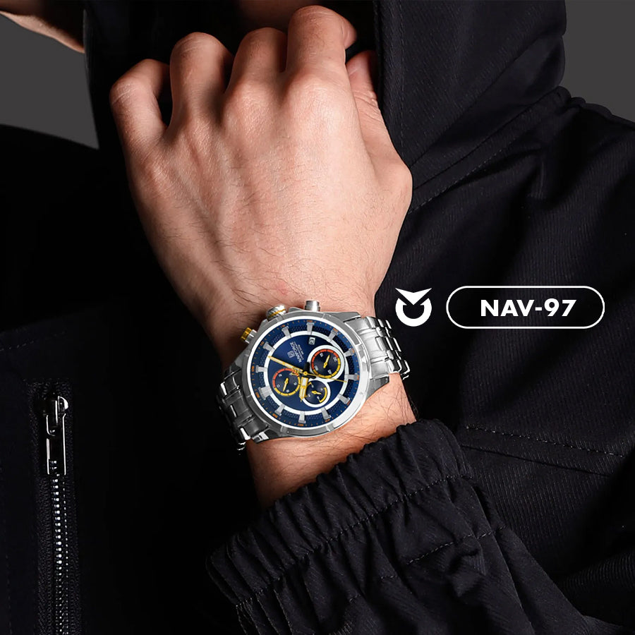 RELOJ NAVIFORCE ACERO NEGRO, PLATEADO | SKU: NAV-97