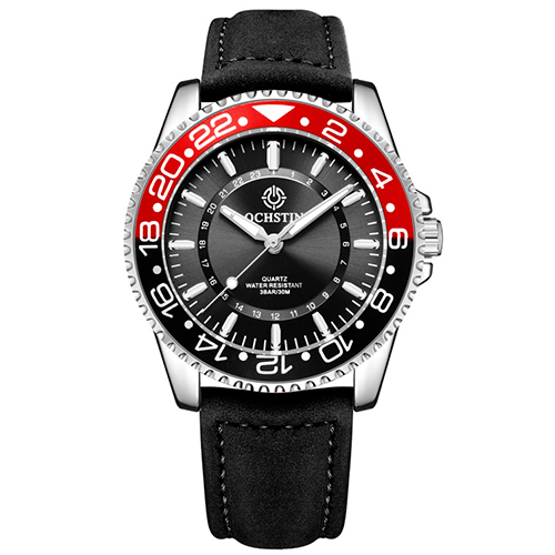 RELOJ OCHSTIN ORIGINAL - CASUAL NEGRO Y ROJO 7019G | OCH-22 | OCH-23