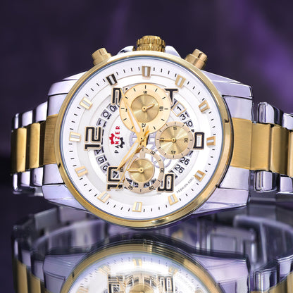 RELOJ PANZER ORIGINAL - ELEGANTE PLATEADO DORADO Y NEGRO | PAN-1, PAN-2, PAN-3