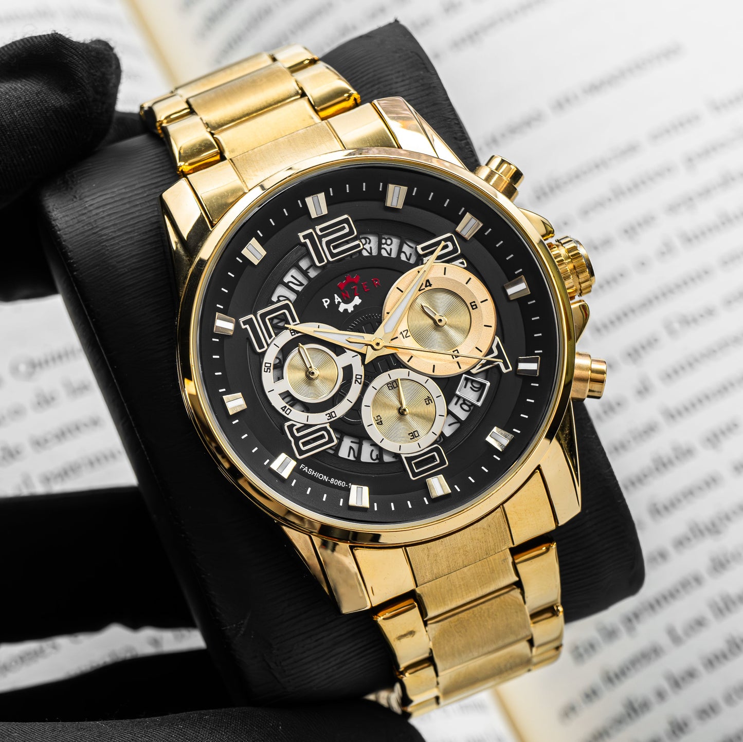 RELOJ PANZER ORIGINAL - ELEGANTE PLATEADO DORADO Y NEGRO | PAN-1, PAN-2, PAN-3
