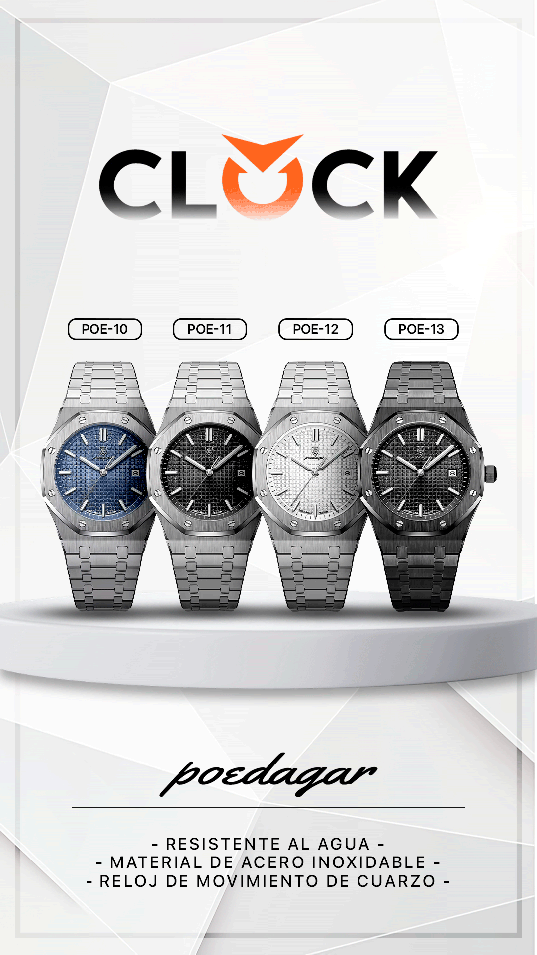 RELOJ POEDAGAR ORIGINAL - ELEGANTE | POE-10, POE-11, POE-12, POE-13