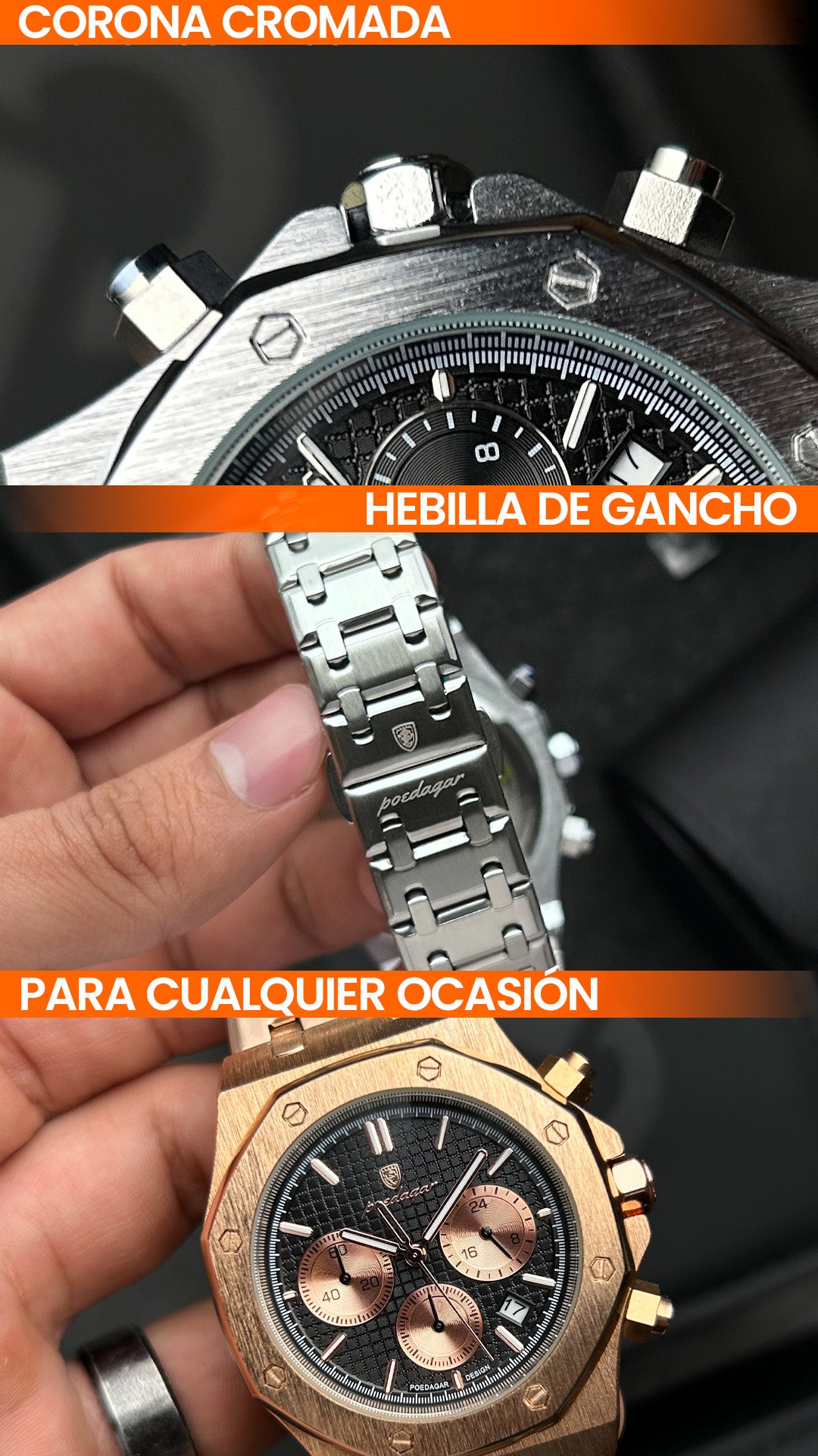 RELOJ POEDAGAR ORIGINAL - ELEGANTE | POE-18, POE-19, POE-20