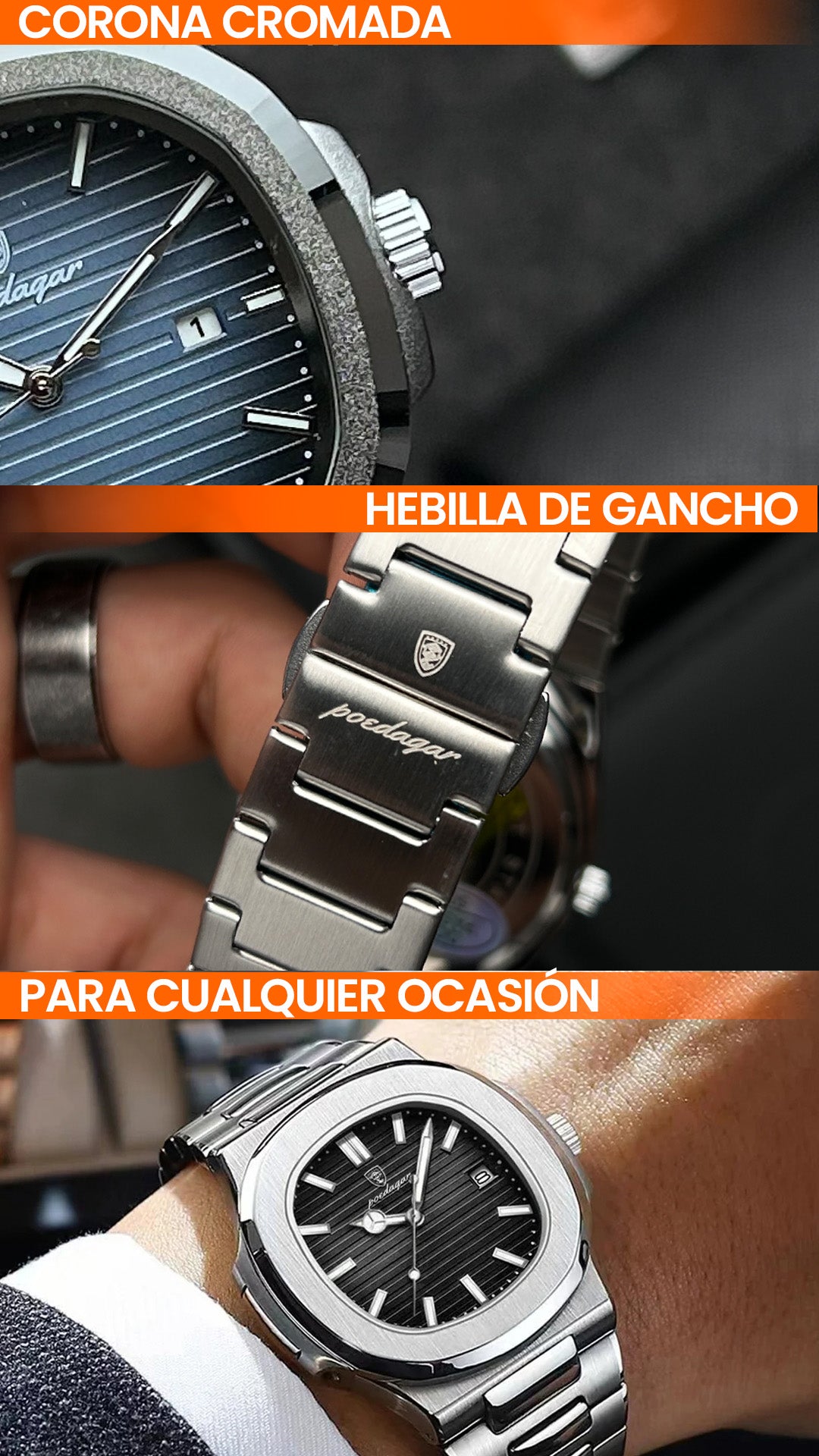 RELOJ POEDAGAR ORIGINAL - ELEGANTE | POE-1, POE-2, POE-3, POE-4